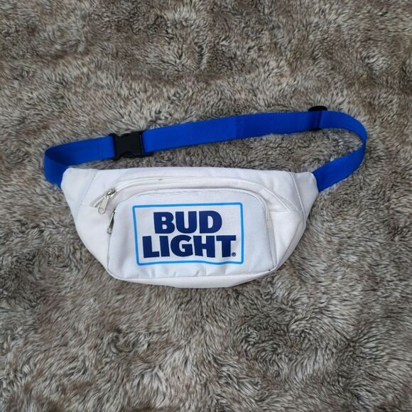 Bud Light Fanny Pack Cooler White and Blue Unisex - Picture 1 of 6